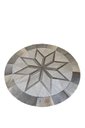 Ver imagem 2 de Tapete de Couro Natural Mandala Cinza Branco 1,60 M de Diametro,