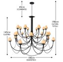 Ver imagem 2 de Linda Luminária Grande p/ 24 Lâmpadas Decoração Rústica Igreja