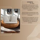 Ver mais imagens de Poltrona Giratória Madeira Escritório Sala Quarto Almofadas Luxo Reforçada Premiun Salao Linho Couri