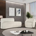 Ver imagem 2 de Sofá 2 Lugares 140cm Wendi e Poltrona Steve Boucle Off White I01 - Mpozenato