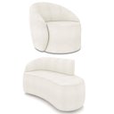Ver imagem 1 de Sofá 2 Lugares 140cm Wendi e Poltrona Steve Boucle Off White I01 - Mpozenato