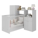 Ver imagem 2 de Berço 3 em 1 com Colchão e Guarda-roupas 4 Portas 1 Gaveta Multimóveis Mp4153 Branco