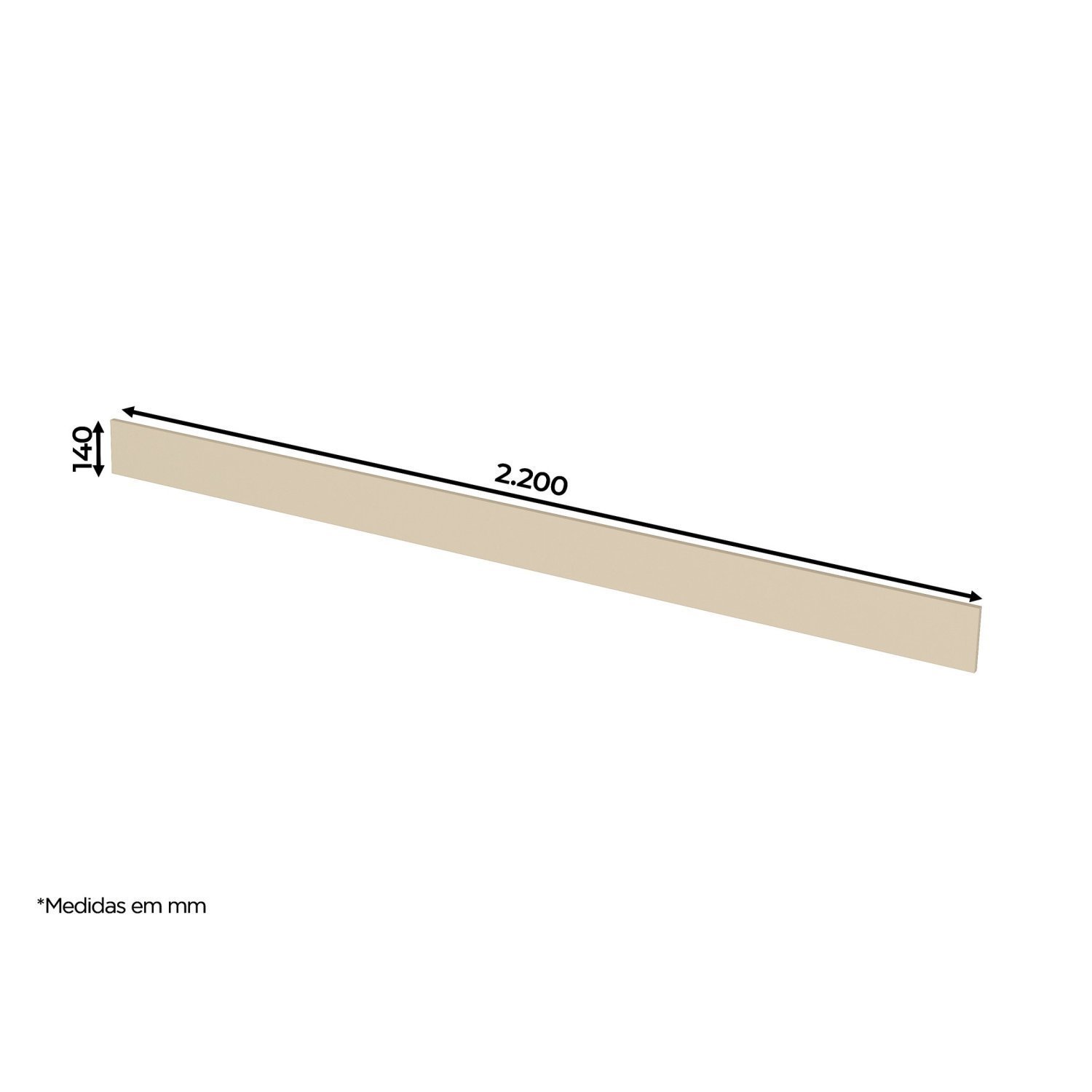 Rodapé Para Balcão 220cm 100% MDF com Acessórios Aurora - 2