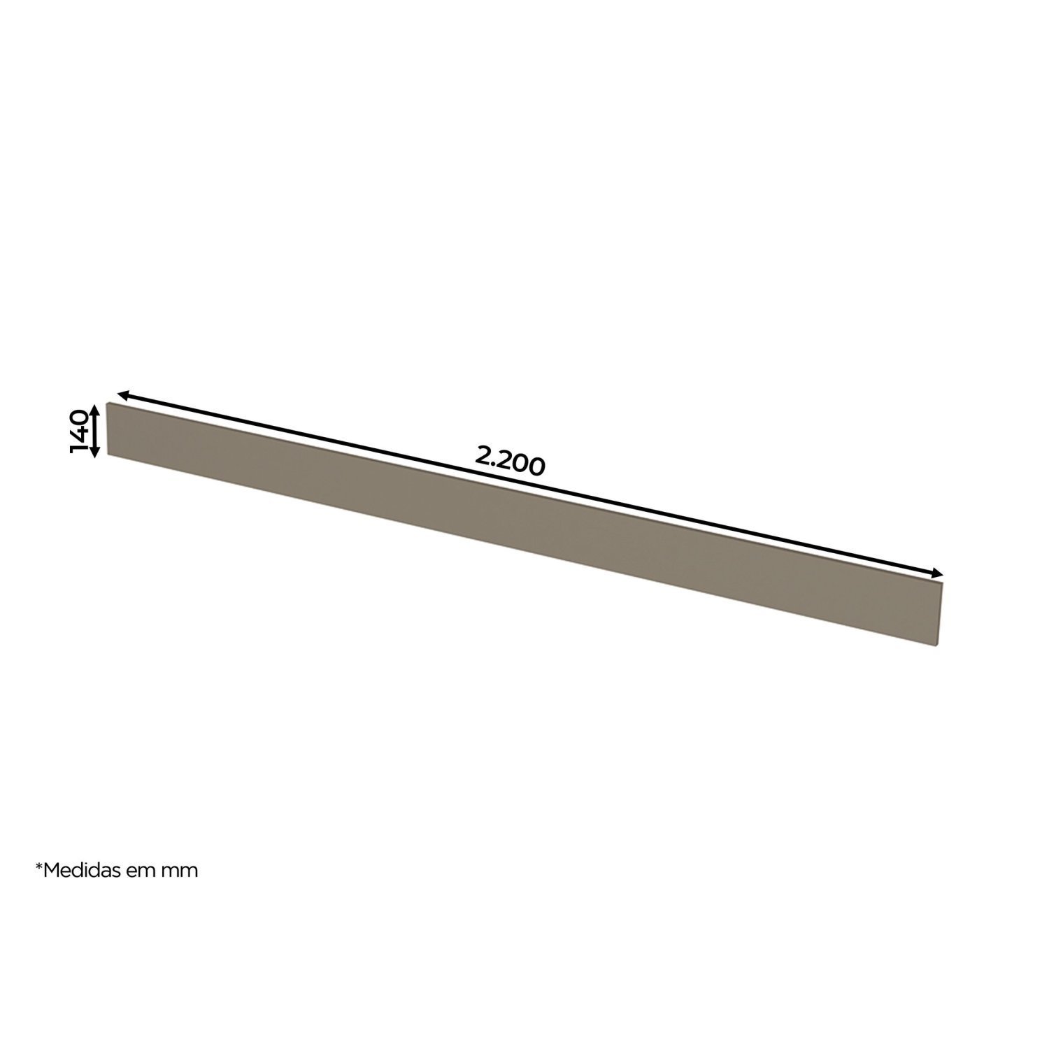 Rodapé Para Balcão 220cm 100% MDF com Acessórios Aurora - 3