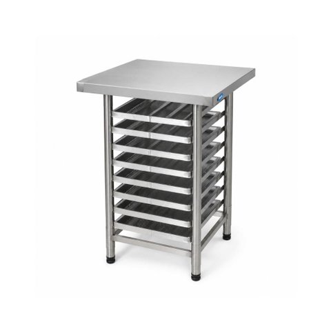 Mesa Bancada Total Inox 430 8 Níveis Prp-004 Progás + 8 Assadeiras Pão Francês 4 Ondas 35x35 -