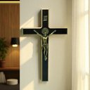 Ver imagem 2 de Crucifixo Cruz Medalha de São Bento Parede 34 Cm