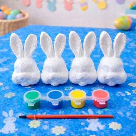 Cabeça Coelho Páscoa para Colorir Pintar com Pincel Kit 36pç