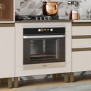 Ver imagem 1 de Balcão Forno de Embutir com Tampo Cooktop 100% MDF Aurora Espresso Móveis Bege/Duna/Cristal