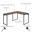 Ver imagem 5 de Escrivaninha Mesa Escritório em L Estilo Kuadra 120cm Industrial Nogal