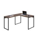 Ver imagem 4 de Escrivaninha Mesa Escritório em L Estilo Kuadra 120cm Industrial Nogal Marrom