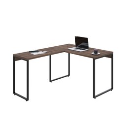 Escrivaninha Mesa Escritório em L Estilo Kuadra 120cm Industrial Nogal - 4 Escrivaninha Mesa Escritório em L Estilo Kuadra 120cm Industrial Nogal - 4
