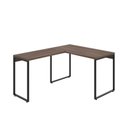 Ver imagem 2 de Escrivaninha Mesa Escritório em L Estilo Kuadra 120cm Industrial Nogal Marrom