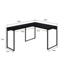 Ver imagem 3 de Escrivaninha Mesa Escritório em L Estilo Industrial 120x150cm Kuadra