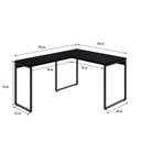 Ver imagem 3 de Escrivaninha Mesa Escritório em L Estilo Kuadra 120cm Industrial Preto Ônix