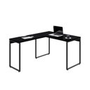 Ver imagem 4 de Escrivaninha Mesa Escritório em L Estilo Kuadra 120cm Industrial Preto Ônix