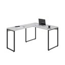 Ver imagem 4 de Escrivaninha Mesa Escritório em L Estilo Kuadra 120cm Industrial Snow Bege