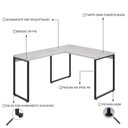 Ver imagem 5 de Escrivaninha Mesa Escritório em L Estilo Kuadra 120cm Industrial Snow Bege