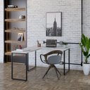 Ver imagem 1 de Escrivaninha Mesa Escritório em L Estilo Industrial 120x150cm Kuadra