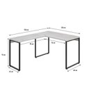 Ver imagem 3 de Escrivaninha Mesa Escritório em L Estilo Kuadra 120cm Industrial Snow Bege