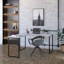 Ver imagem 1 de Escrivaninha Mesa Escritório em L Estilo Industrial 135x150cm Kuadra