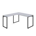 Ver imagem 2 de Escrivaninha Mesa Escritório em L Estilo Kuadra 135cm Industrial Branco Chess Marrom