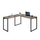 Ver imagem 4 de Escrivaninha Mesa Escritório em L Estilo Kuadra 135cm Industrial Carvalho
