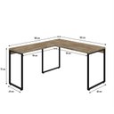 Ver imagem 3 de Escrivaninha Mesa Escritório em L Estilo Kuadra 135cm Industrial Carvalho Marrom