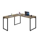 Ver imagem 4 de Escrivaninha Mesa Escritório em L Estilo Kuadra 135cm Industrial Carvalho Marrom