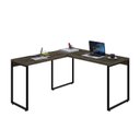 Ver imagem 4 de Escrivaninha Mesa Escritório em L Estilo Kuadra 135cm Industrial Carvalho Dark Marrom