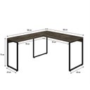 Ver imagem 3 de Escrivaninha Mesa Escritório em L Estilo Kuadra 135cm Industrial Carvalho Dark Marrom