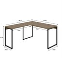 Ver imagem 3 de Escrivaninha Mesa Escritório em L Estilo Kuadra 135cm Industrial Lâmina Mel Marrom