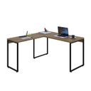 Ver imagem 4 de Escrivaninha Mesa Escritório em L Estilo Kuadra 135cm Industrial Lâmina Mel Marrom