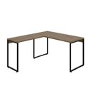 Ver imagem 2 de Escrivaninha Mesa Escritório em L Estilo Kuadra 135cm Industrial Lâmina Mel Marrom