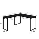Ver imagem 3 de Escrivaninha Mesa Escritório em L Estilo Kuadra 135cm Industrial Preto Ônix
