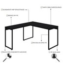 Ver imagem 5 de Escrivaninha Mesa Escritório em L Estilo Industrial 135x150cm Kuadra