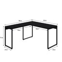 Ver imagem 3 de Escrivaninha Mesa Escritório em L Estilo Kuadra 135cm Industrial Preto Ônix