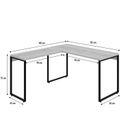 Ver imagem 3 de Escrivaninha Mesa Escritório em L Estilo Kuadra 135cm Industrial Snow Bege