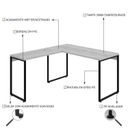 Ver imagem 5 de Escrivaninha Mesa Escritório em L Estilo Kuadra 135cm Industrial Snow Bege