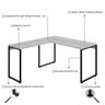 Escrivaninha Mesa Escritório em L Estilo Industrial 135x150cm Kuadra - 5