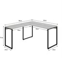 Ver imagem 3 de Escrivaninha Mesa Escritório em L Estilo Kuadra 135cm Industrial Snow Bege
