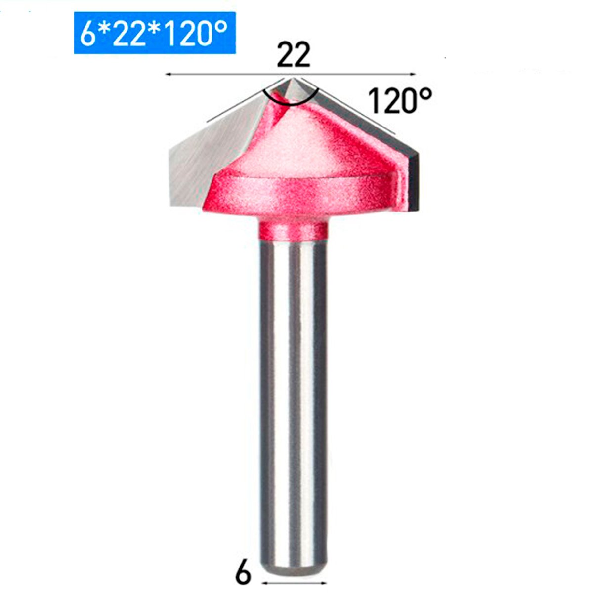 Fresa V Carving V Bit 6 X 22 X 120º - Cnc - Spindle - Tupia ...