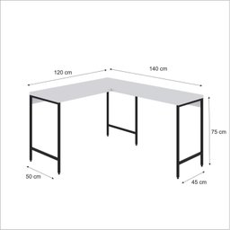 Mesa de Escritório em L Estilo Industrial 120x140cm Active - 3