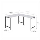 Ver imagem 3 de Escrivaninha Mesa Escritório em L Estilo Active 120cm Industrial Yescasa Branco