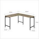 Ver imagem 3 de Escrivaninha Mesa Escritório em L Estilo Industrial 120x140cm Active