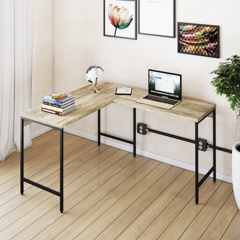 Escrivaninha Mesa Escritório em L Estilo Active 120cm Industrial Yescasa Marrom