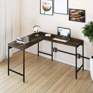 Mesa de Escritório em L Estilo Industrial 120x140cm Active