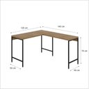Ver imagem 3 de Escrivaninha Mesa Escritório em L Estilo Industrial 120x140cm Active