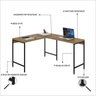 Mesa de Escritório em L Estilo Industrial 120x140cm Active - 5