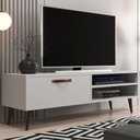 Ver imagem 3 de Rack para Tv até 43 Polegadas Singapura 1 Porta 1 Prateleira Branco - Panorama Móveis