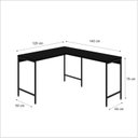 Ver imagem 3 de Escrivaninha Mesa Escritório em L Estilo Active 120cm Industrial Yescasa Preto